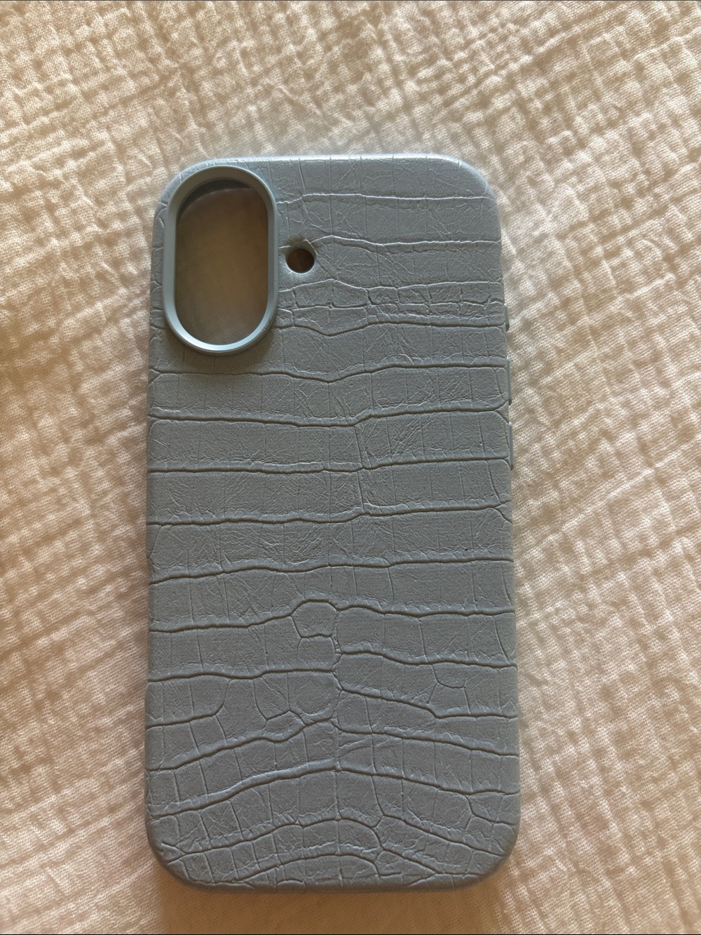 Gray Croc-Texture Phone Case - iPhone 17